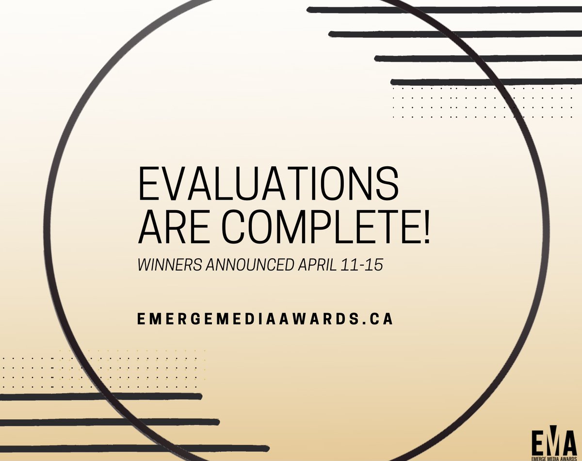 The Emerge 2022 judges' evaluations are submitted, and we have our winners! 🙌

Mark these dates on your calendar, as we will be announcing the winners from April 11-15,  2022!❗️

#EMAs #Students #media