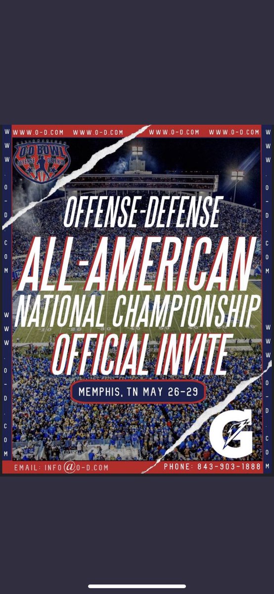 BLESSED TO RECEIVE A INVITATION TO THE ALL AMERICAN BOWL IN MEMPHIS TENNESSEE THANK YOU <a href="/ODFBall/">Offense🏈Defense</a> <a href="/ODFootballCamps/">Offense-Defense Football</a>