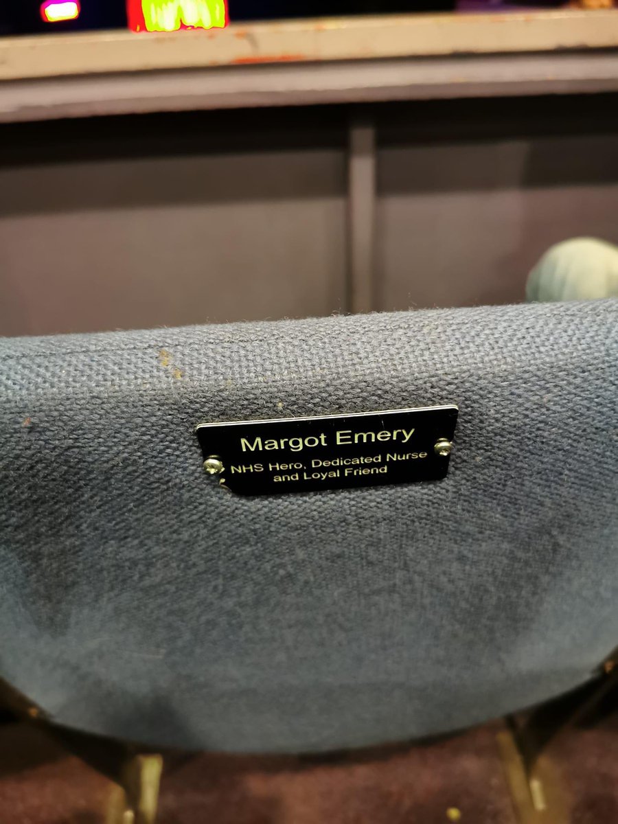 Margot1966RN's tweet photo. So delighted! I knew a very good friend had dedicated a seat at our local theatre to me but so lovely to actually see it. Thank you v special friend. You know who you are. https://t.co/5lQHSGumCA