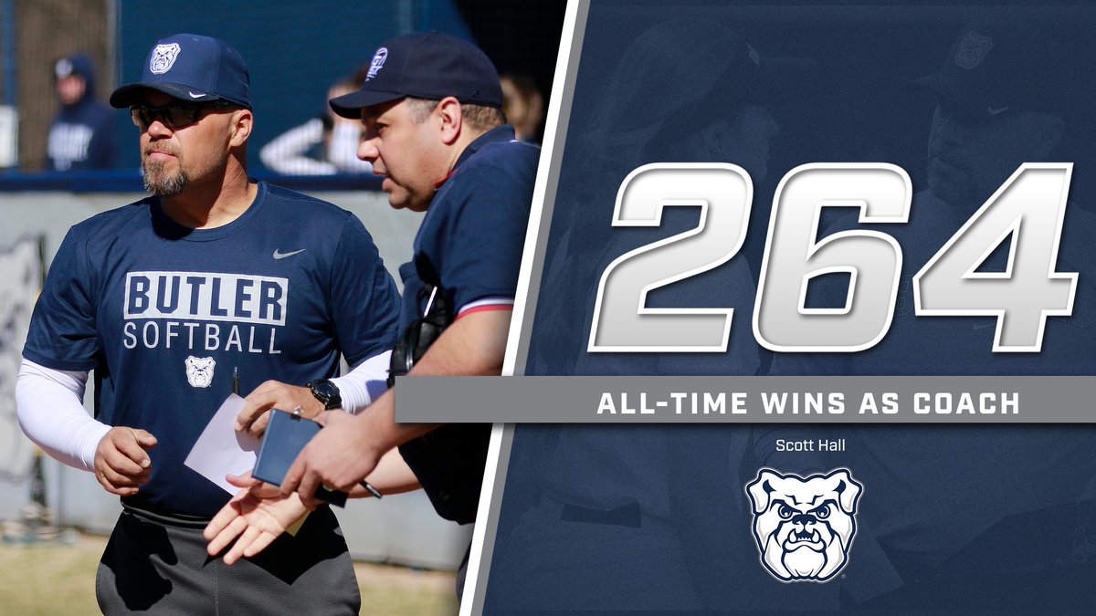 With 264 wins, Coach Scott Hall now has the most victories of any Butler softball coach!

#ButlerWay