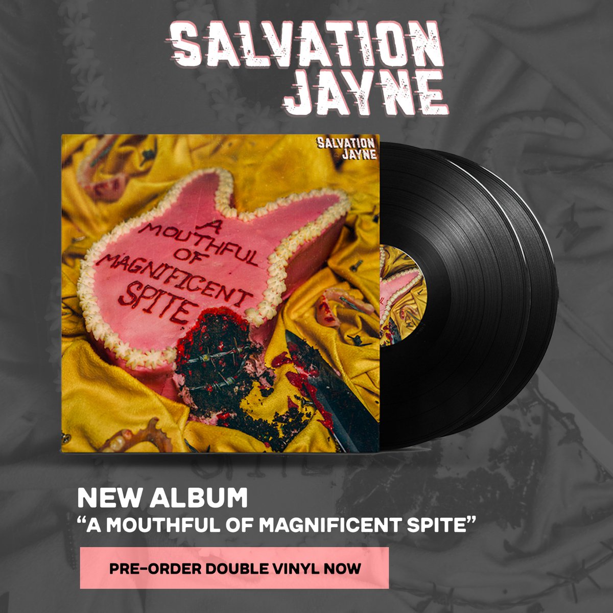 We are still taking pre-orders for our double-vinyl, which includes two live bonus tracks. We are hoping to receive them in a couple of months, and will send them out as soon as they arrive!  

Pre-order yours here: salvationjayne.co.uk/product-page/a…