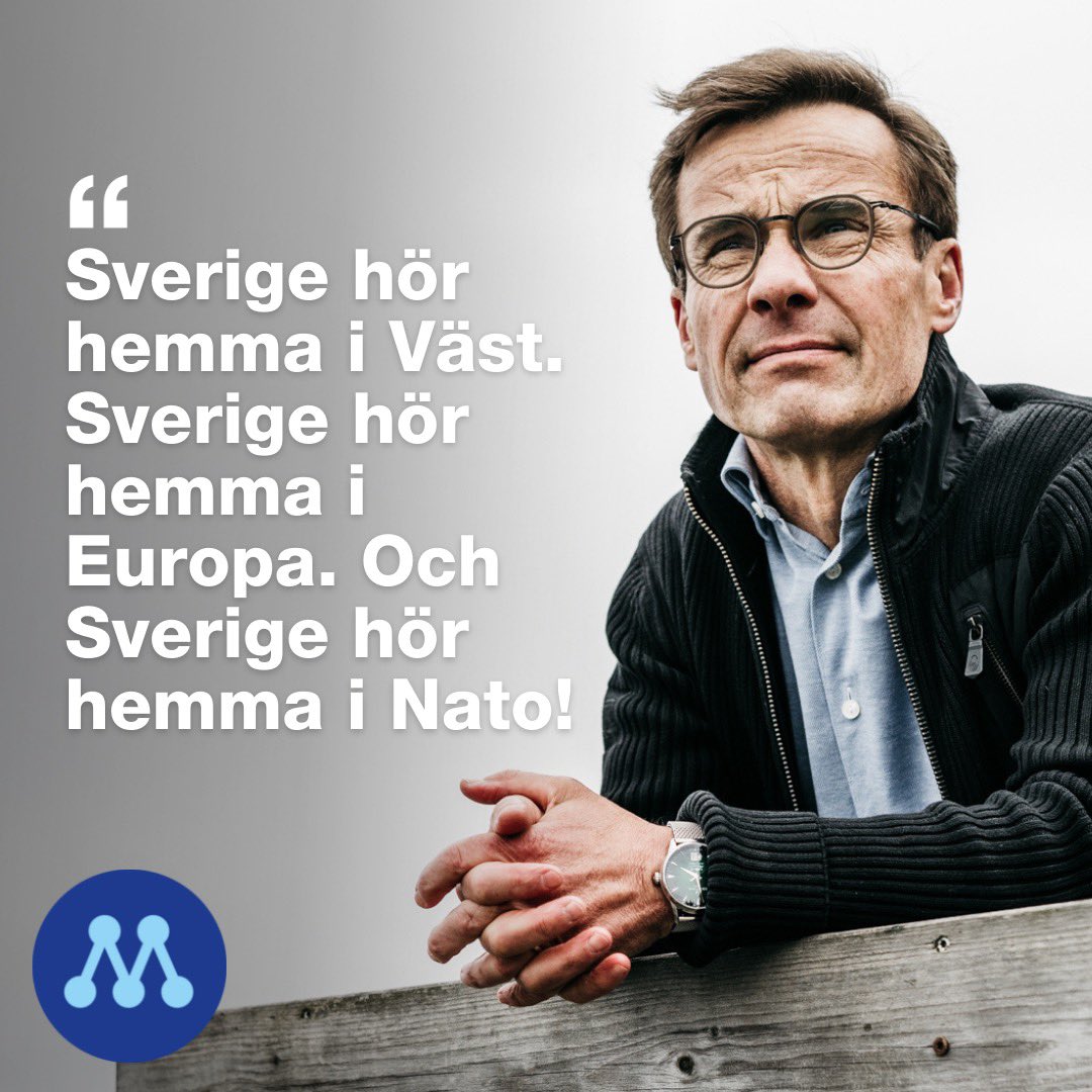 moderaterna's tweet photo. Nato behöver Sverige. Och Sverige behöver Nato. https://t.co/c1FKW6bzV9