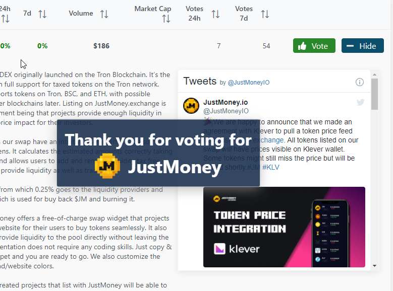 mullich_sir's tweet photo. @CML_Crypto @JustMoneyIO I love #JustMoney and #Tron!! Thanks for this giveaway!
@RafkaK3
@lalajam21
@anacampo607 
All tasks completed! https://t.co/Umg6gOE6mP