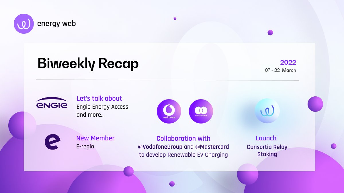 energywebx's tweet photo. In case you missed our announcements in the last two weeks, here is a bi-weekly recap of them!📢 Check it out to make sure you stay up to date!🟣 https://t.co/A8OVwVroh4