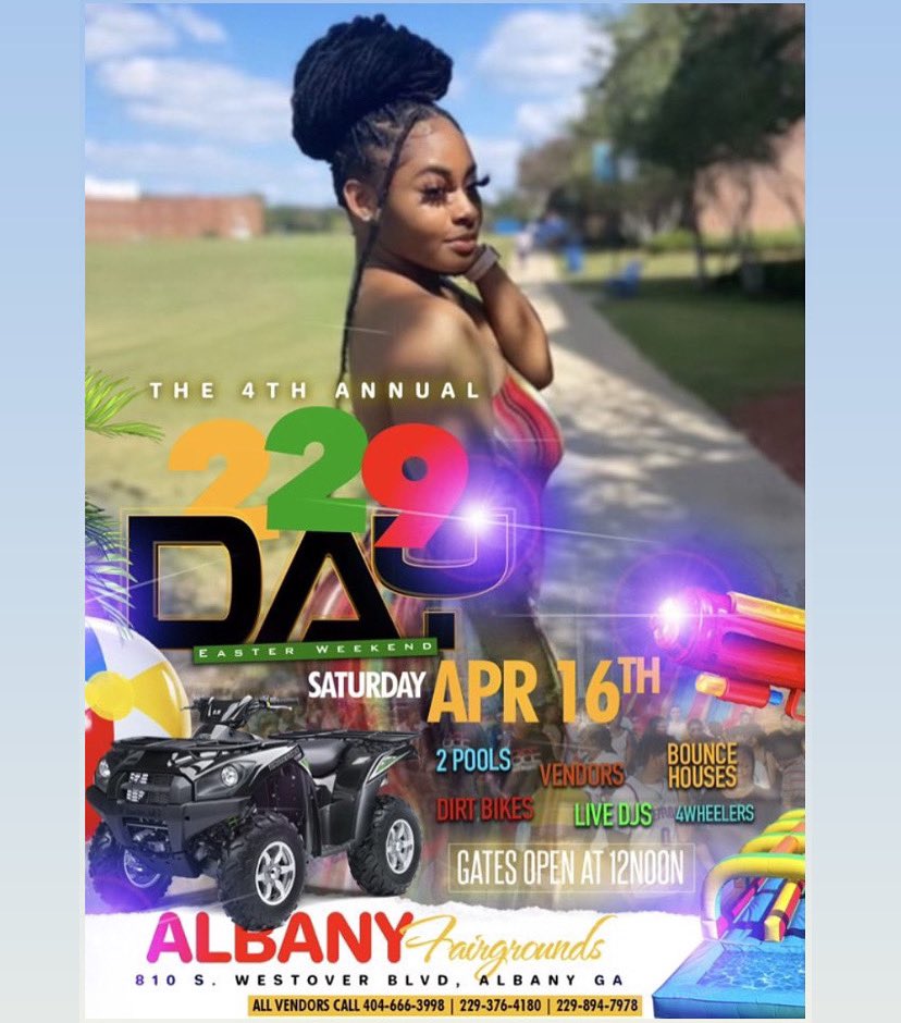 Itssasiaaa_'s tweet photo. π₯π₯π₯April 16TH 4THAnnual #229Day #AlbanyCrush = #229PoolParty + #229BlockParty + #229TailGate + #229FreakNik + 500 Host From All Over!!!! The Biggest Event EVER To Hit Georgiaπ£π£π£π£ OVER 10K PEOPLE EXPECTEDβΌοΈβΌοΈβΌοΈβΌοΈ
https://t.co/m9vVUbx3ch
Powered π#FastMoneyEnt https://t.co/Gf04h5AQrE