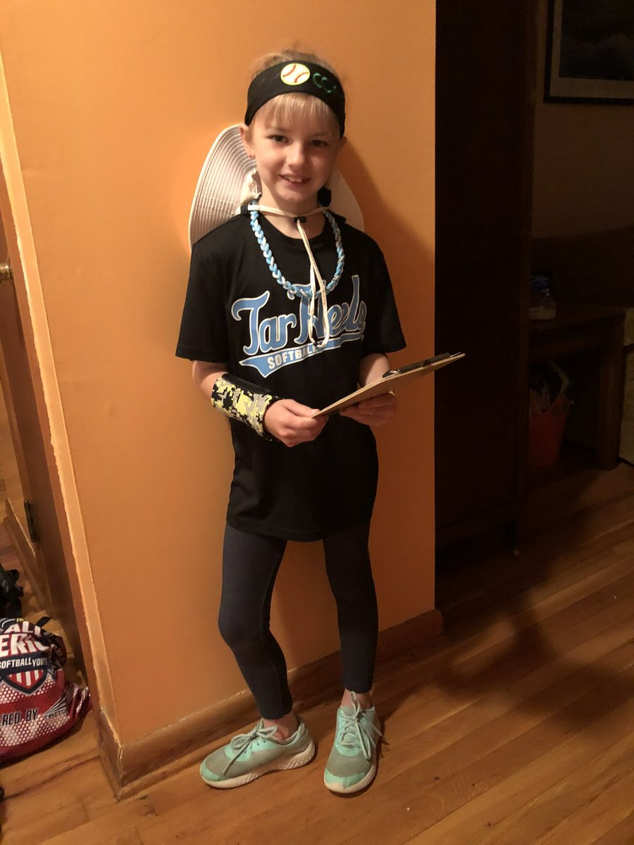 redchamp53's tweet photo. This tiny tarheel is dressed up as a softball coach for career day! https://t.co/zQWYO2bRup