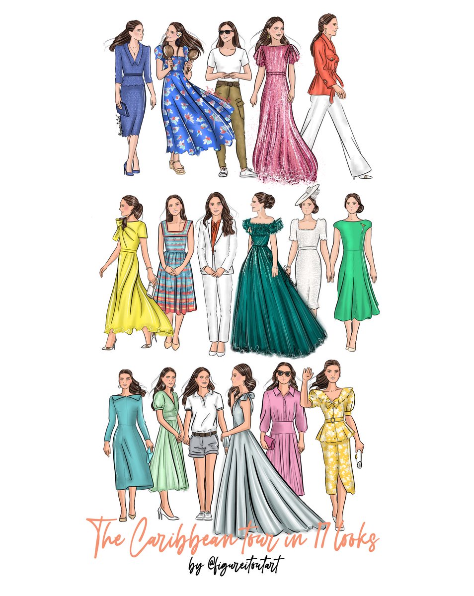 figureitoutart's tweet photo. All the looks from the #caribbeantour #duchessofcambridge #katemiddleton #thecambridges #RoyalVisitBahamas #RoyalVisitJamaica #RoyalVisitBelize #royalvisit follow me on Instagram for more! https://t.co/IJ0tAKlC1Q