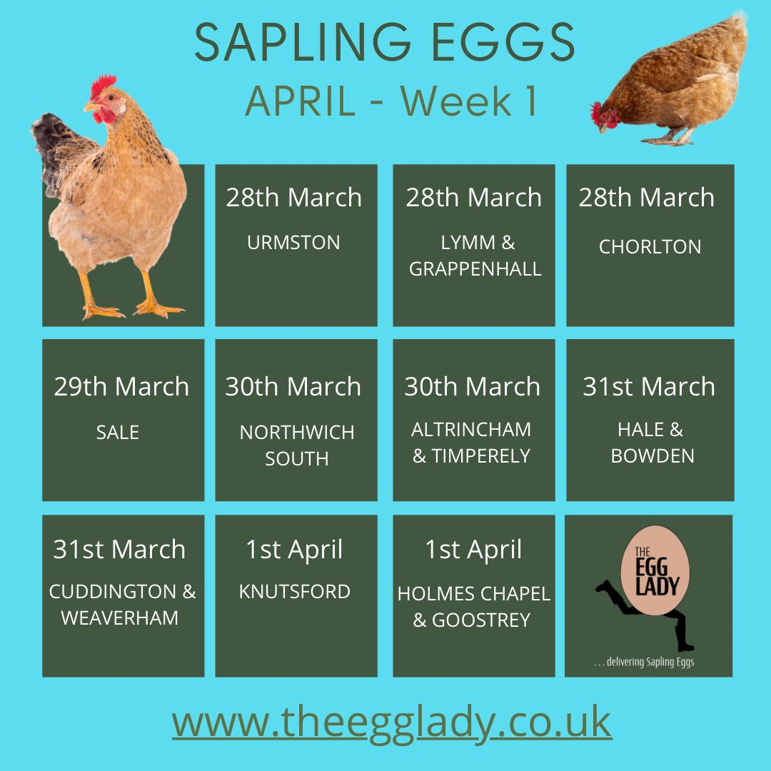 Happy Mother’s Day! I hope you all have your feet up with a large glass of your favourite tipple! Here are the deliveries for this week. Don’t forget to place your orders via the website. Wishing you all a great week. 😊#doorstepdelivery #eggs #trafford #cheshire #freshproduce