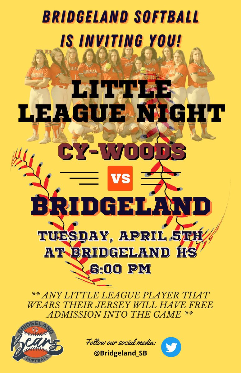 TheLLTeamRealty's tweet photo. Calling all Little Leagues! Join the varsity softball team on the field!! @Bridgeland_SB https://t.co/wHp0hWj9dk