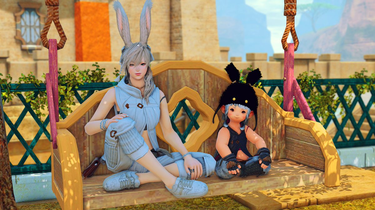LucHemlock's tweet photo. Assigned to take care of the youngest because the other sister is busy..😂👧🏻🤍🐰

#BangtanGardenCafe #GPOSERS #NenekoColorS #FFXIV #ElementalDC #Viera #lalafell https://t.co/aqiwc8t4Ug