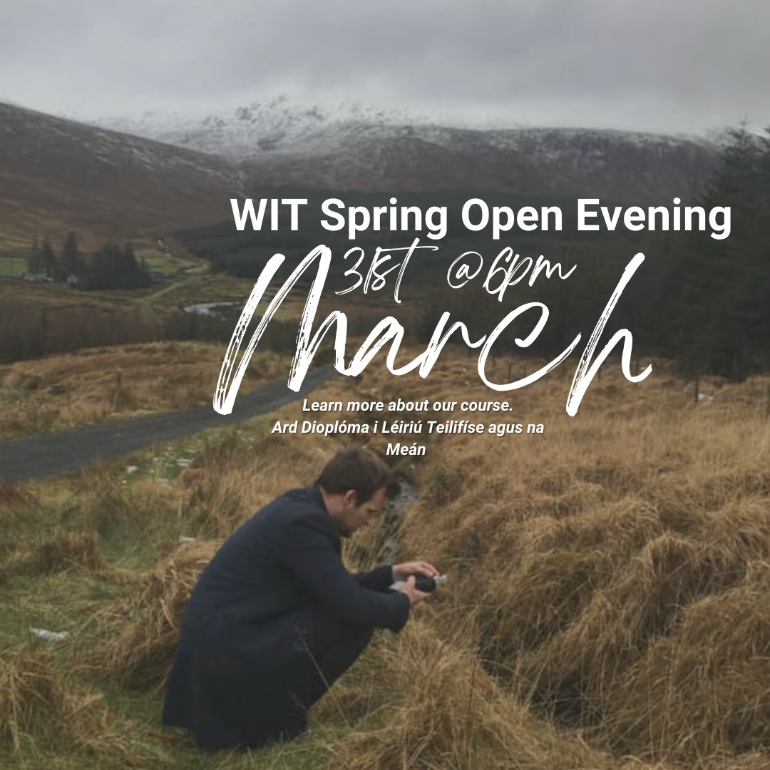 OiliuintNemeton's tweet photo. WIT Spring Open Evening – 31st March 6pm
⭐️ 🌟
Come and learn more about our hands-on course.
Brilliant for anyone looking to get started within the media industry!
@UdarasnaG @nemetontv @waterfordit
https://t.co/fhtHzyjl7i
#practical #handson #creative #gaeilge #StudyatWIT https://t.co/NlnrAhtBHa