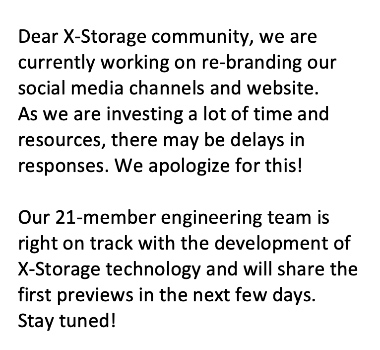 XSTX_storage's tweet photo. ⚠️⚠️⚠️ Announcement ⚠️⚠️⚠️ https://t.co/GTFM7IDtTx