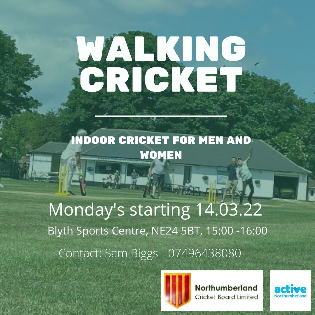 Bates Cottages CC (@batescottages) on Twitter photo Walking Cricket is on tomorrow 3-4pm at Blyth Sports Centre. If you are aged over 50 and would like to get active in a fun friendly environment, we would love to see some new faces <a href="/CramlingtonCC/">Cramlington CC</a> <a href="/BlythCCOfficial/">Blyth Cricket Club</a> <a href="/ashingtoncc_/">Ashington Cricket Club 🌰</a> <a href="/MorpethCC/">Morpeth Cricket Club</a> <a href="/BlagdonParkCC/">Blagdon Park CC</a> <a href="/CricketBay/">Whitley Bay Cricket Club</a> <a href="/MonkseatonCC/">Monkseaton Cricket</a> Walking Cricket is on tomorrow 3-4pm at Blyth Sports Centre. If you are aged over 50 and would like to get active in a fun friendly environment, we would love to see some new faces <a href="/CramlingtonCC/">Cramlington CC</a> <a href="/BlythCCOfficial/">Blyth Cricket Club</a> <a href="/ashingtoncc_/">Ashington Cricket Club 🌰</a> <a href="/MorpethCC/">Morpeth Cricket Club</a> <a href="/BlagdonParkCC/">Blagdon Park CC</a> <a href="/CricketBay/">Whitley Bay Cricket Club</a> <a href="/MonkseatonCC/">Monkseaton Cricket</a>