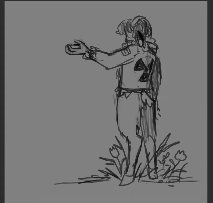 trying out sketching with a non textured brush for the first time in probably years 
