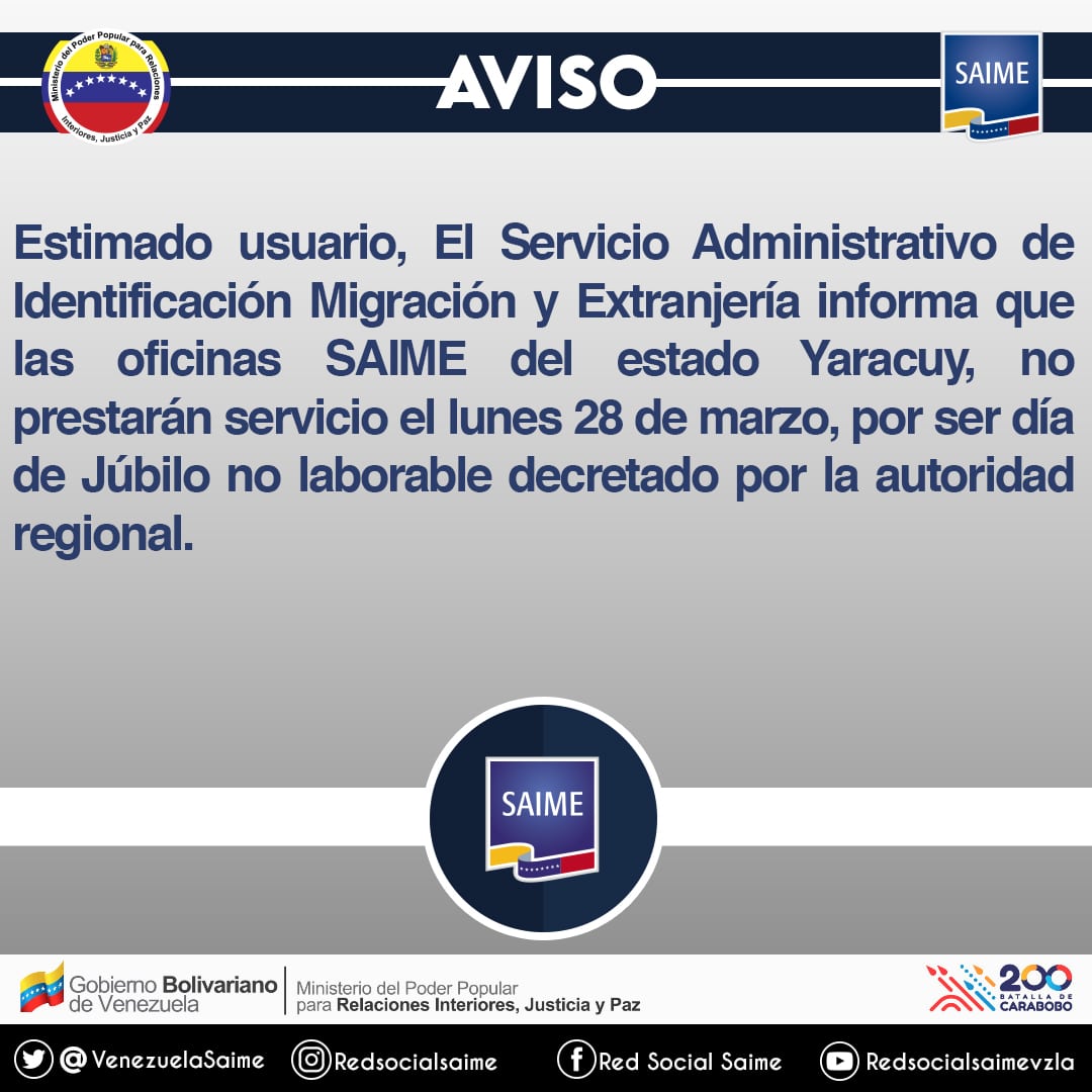 VenezuelaSaime tweet media