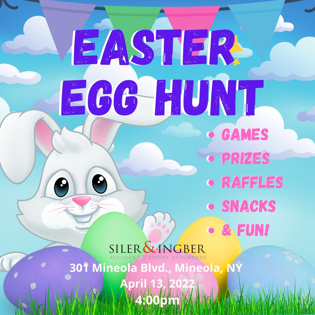 Our Easter Egg Hunt will be tons of fun for EVERYONE!

#easteregghunt #longislandfun #whatshappening #longisland #familyfun #easterbunny #lievents #springfun #springforward #personalinjury #liattorney