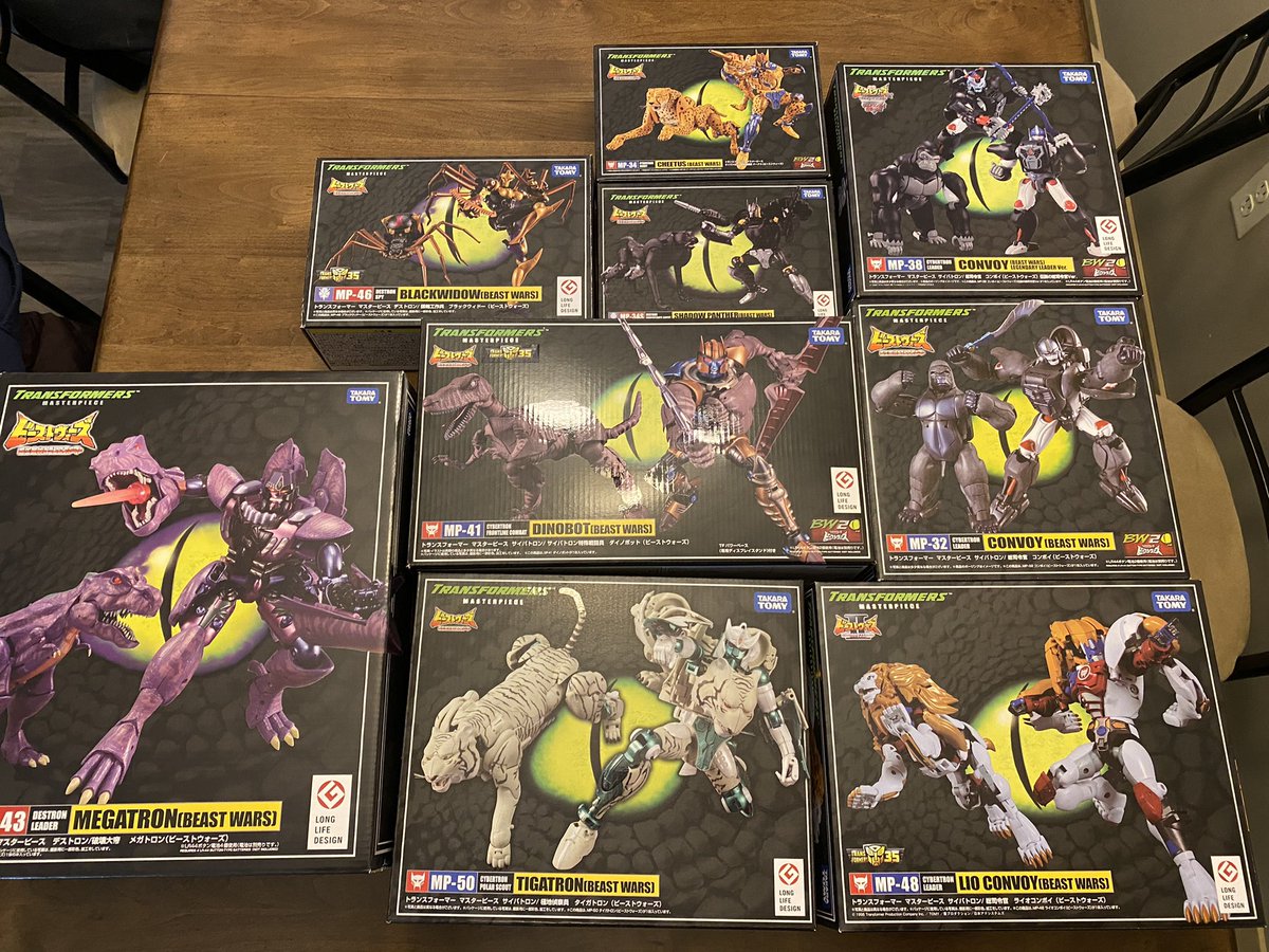MatoWaKuwa's tweet photo. Decided to let go of my Takara Masterpiece Beast Wars figures. RT’s appreciated. 

Primal $135
Primal $135
Cheetor $115
Lio Convoy $135
Tigatron $200
Megatron $250
Dinobot $255 
Blackarachnia $75 https://t.co/qzeGMFnoFM