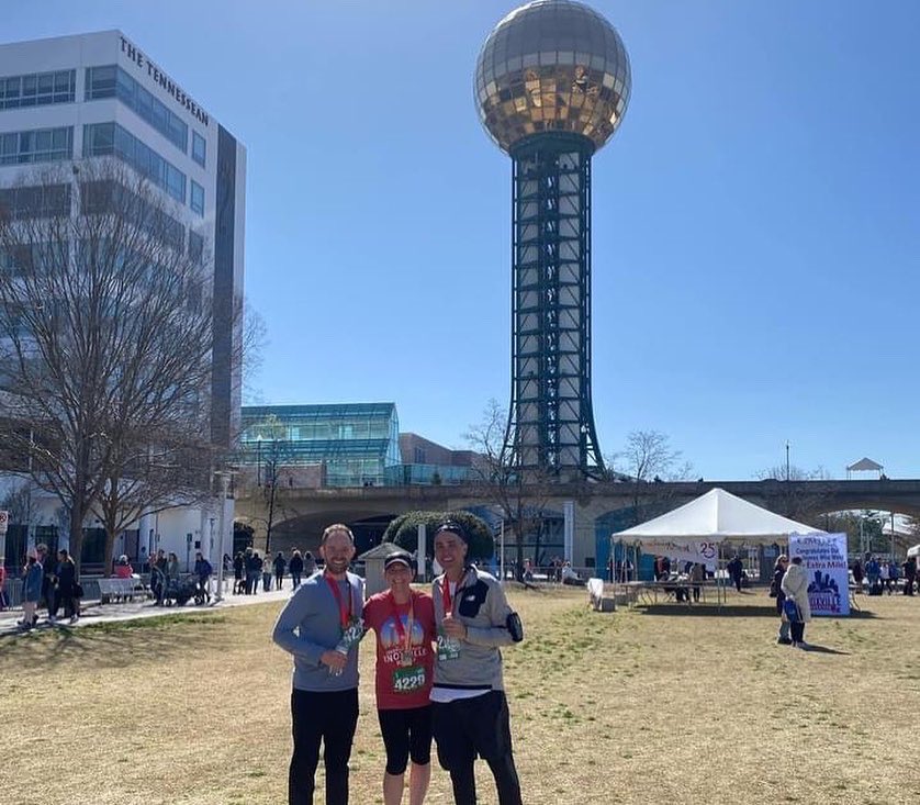 UTLegalClinic's tweet image. After a hard-fought race, the faculty team beat the student team in the Knoxville Marathon today! The real prize was that these incredible faculty and students were able to raise money for the TAPIL and Kolwyck fellowships.