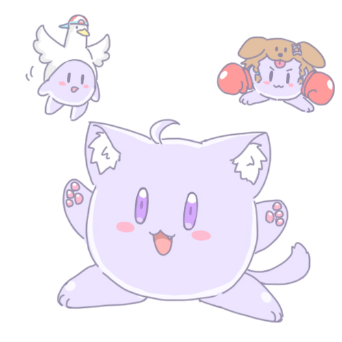 戌神ころね ,猫又おかゆ 「🤔
 #生おかゆ #絵かゆ 」|裕司‧威爾斯(ウェルシュ)のイラスト