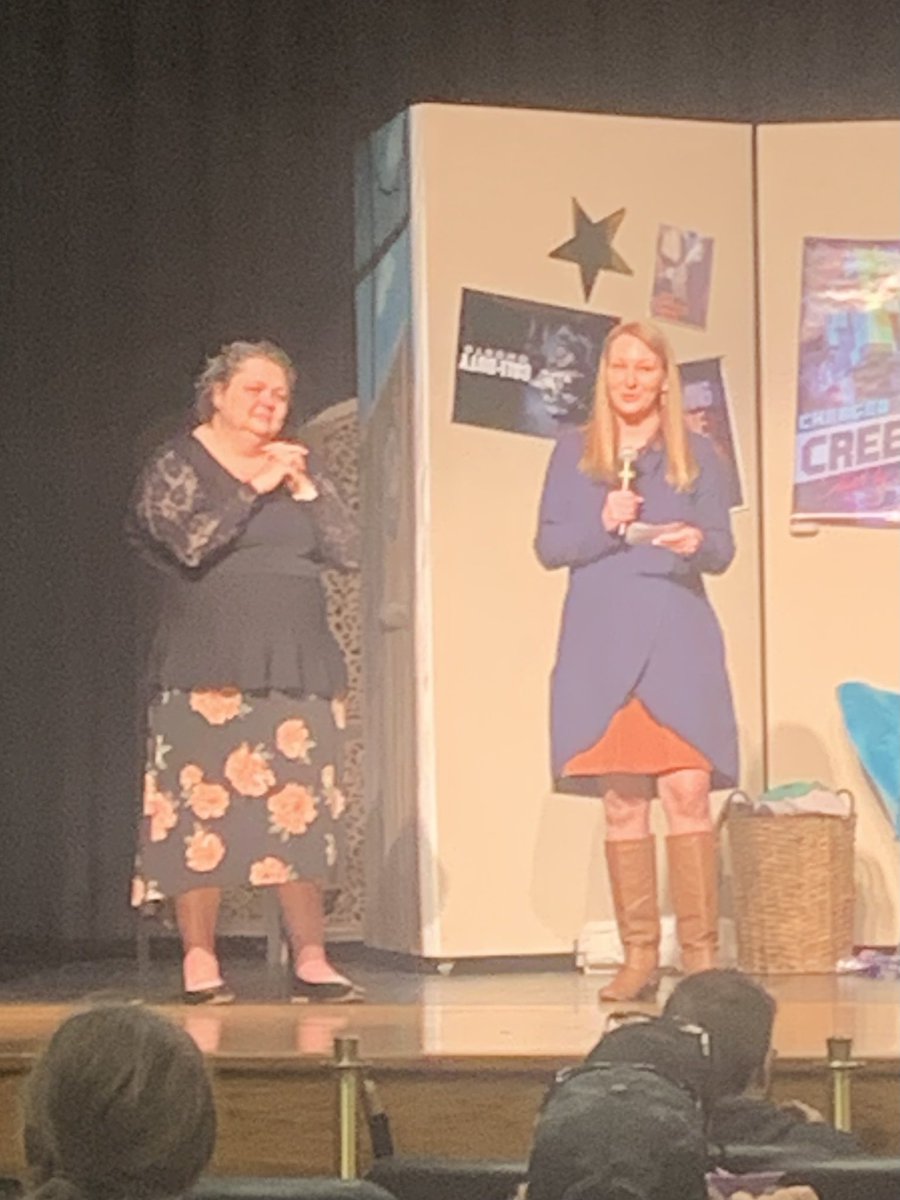 JSchmidtMC's tweet photo. Drama Club! What a fun performance this afternoon @MEADECOUNTYHIGH!

A S/O to our seniors and the heart and soul they deliver!

And a special S/O to Mrs. Corbin @joseyc, Asst Director, and Mrs. Lyons, Director! 
You are amazing @JudyDowellLyons and will be missed!

#WeAreMeade https://t.co/DphctB4cZO