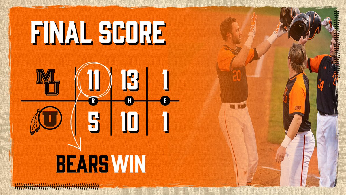 MercerBaseball's tweet photo. 𝐁𝐄𝐀𝐑𝐒 𝐖𝐈𝐍!! 

@lsutko25 closes the door and Your Bears have taken the series over Pac-12 Foe Utah! 20-5 on the year!

#LightTheBridge | #WinnersWin https://t.co/6PQenE3RRH