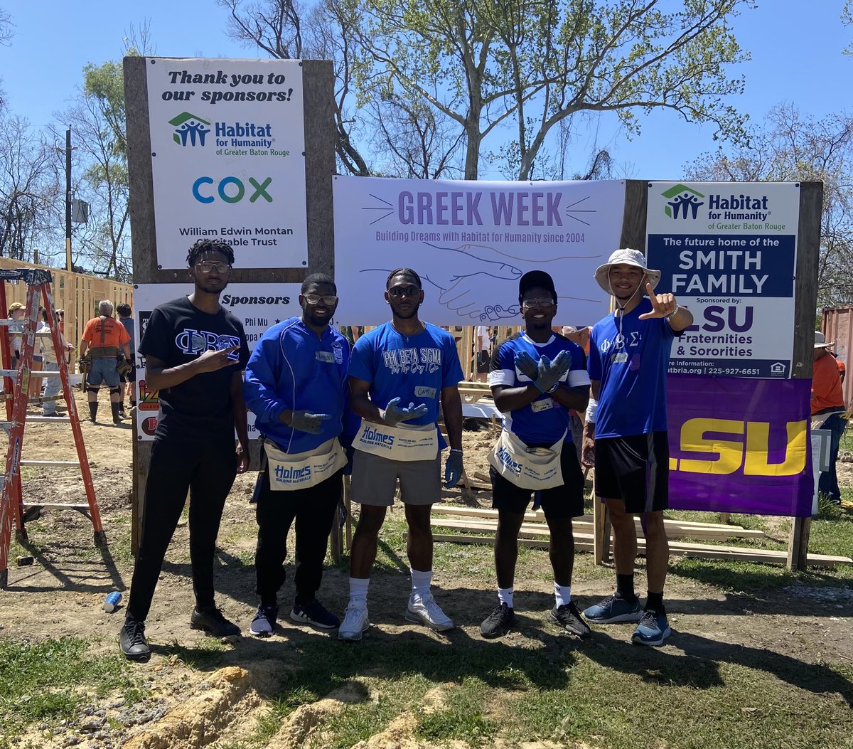 LSUsigmas's tweet image. Service is the keystone of all activities. Earlier today, Iota Tau brothers helped construct a home with Habitat for Humanity. 
#pbs1914 #Sigma108 #lsusigmas