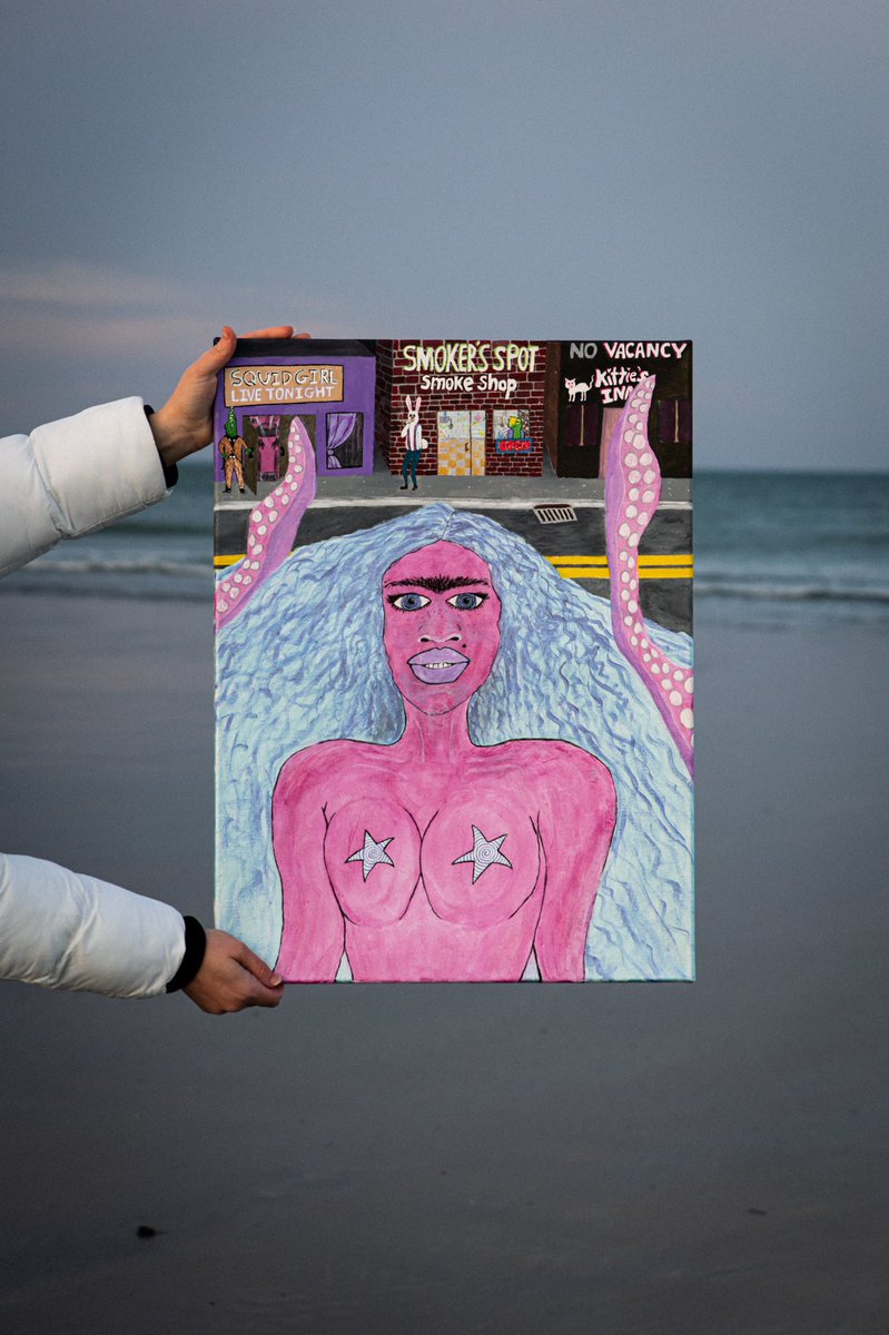 cryptothottie77's tweet image. My most recently finished painting :) 

“Entertainer” acrylic on canvas 💗💅🏼