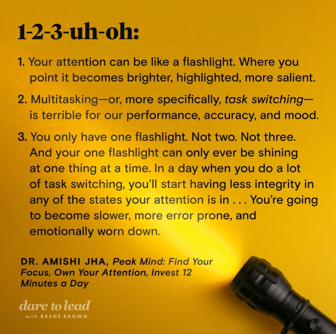 Teaching and school leadership require a lot of task juggling. <a href="/amishijha/">Amishi Jha</a> reminds us about the power of focused attention and unitasking....a challenge for teachers/leaders responding to the unpredictable school day @patriciamannixm <a href="/niamhickey/">Dr. Niamh Hickey</a> <a href="/Leaders_SoE/">UL_ELLA</a> #pdsl #leadership
