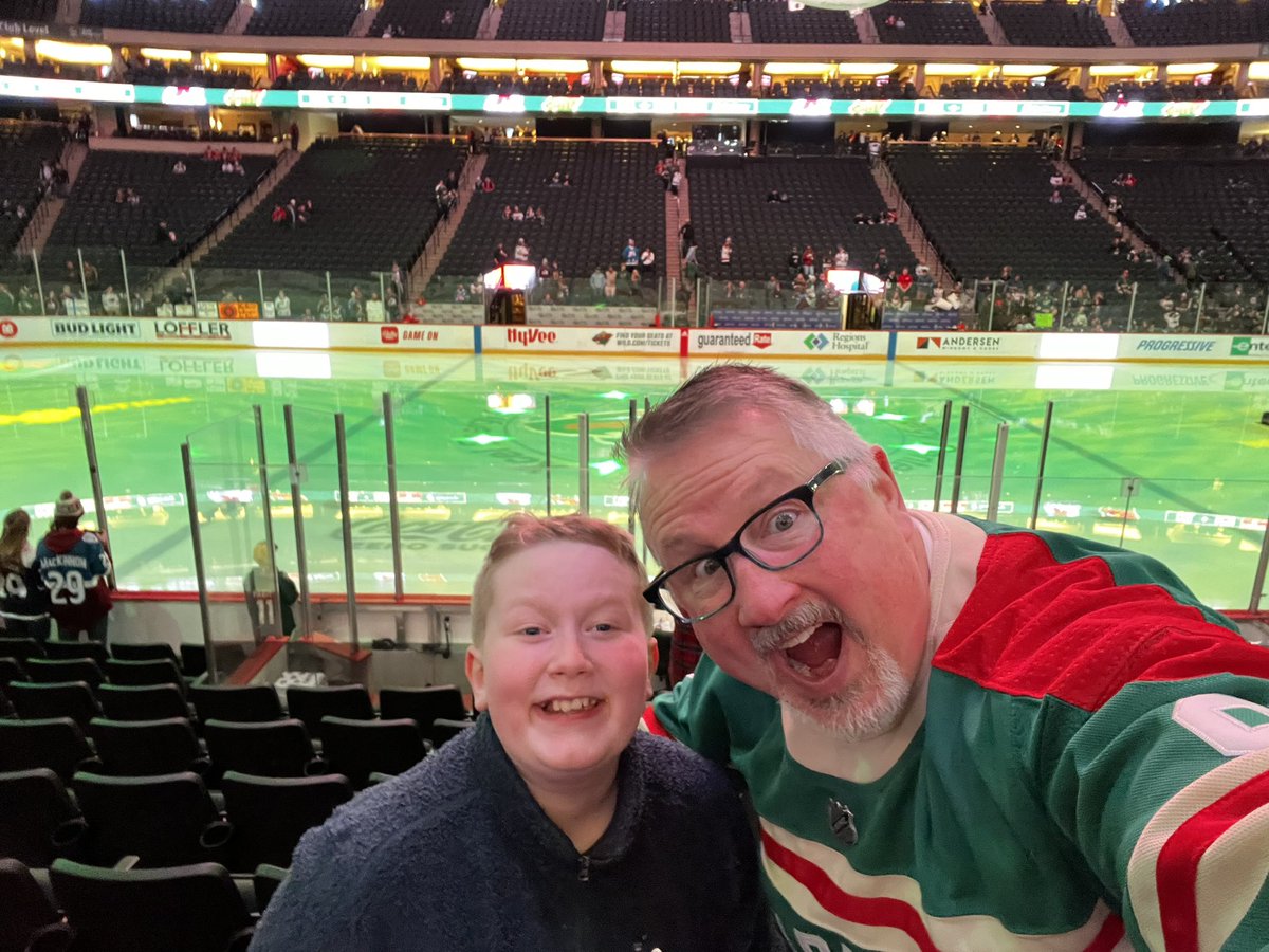Doug_thetrainer's tweet photo. My son’s first Wild game! #mnwild https://t.co/nU4moofoQ5