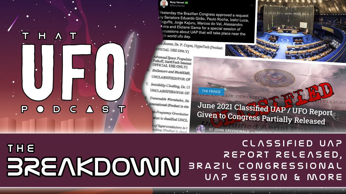 TheZignal's tweet photo. Andy & I discuss the latest goings on in the world of UFOs, including the classified UAP report, new Bigelow AAWSAP DIRDS, Brazilian Congressional UFO session & much more!!
#classifiedUAPreport #AAWSAL #Bigelow #DIRDs #BrazilCongressUAP
Link: https://t.co/ekQ8oCdSXj https://t.co/smeWpL3v9J