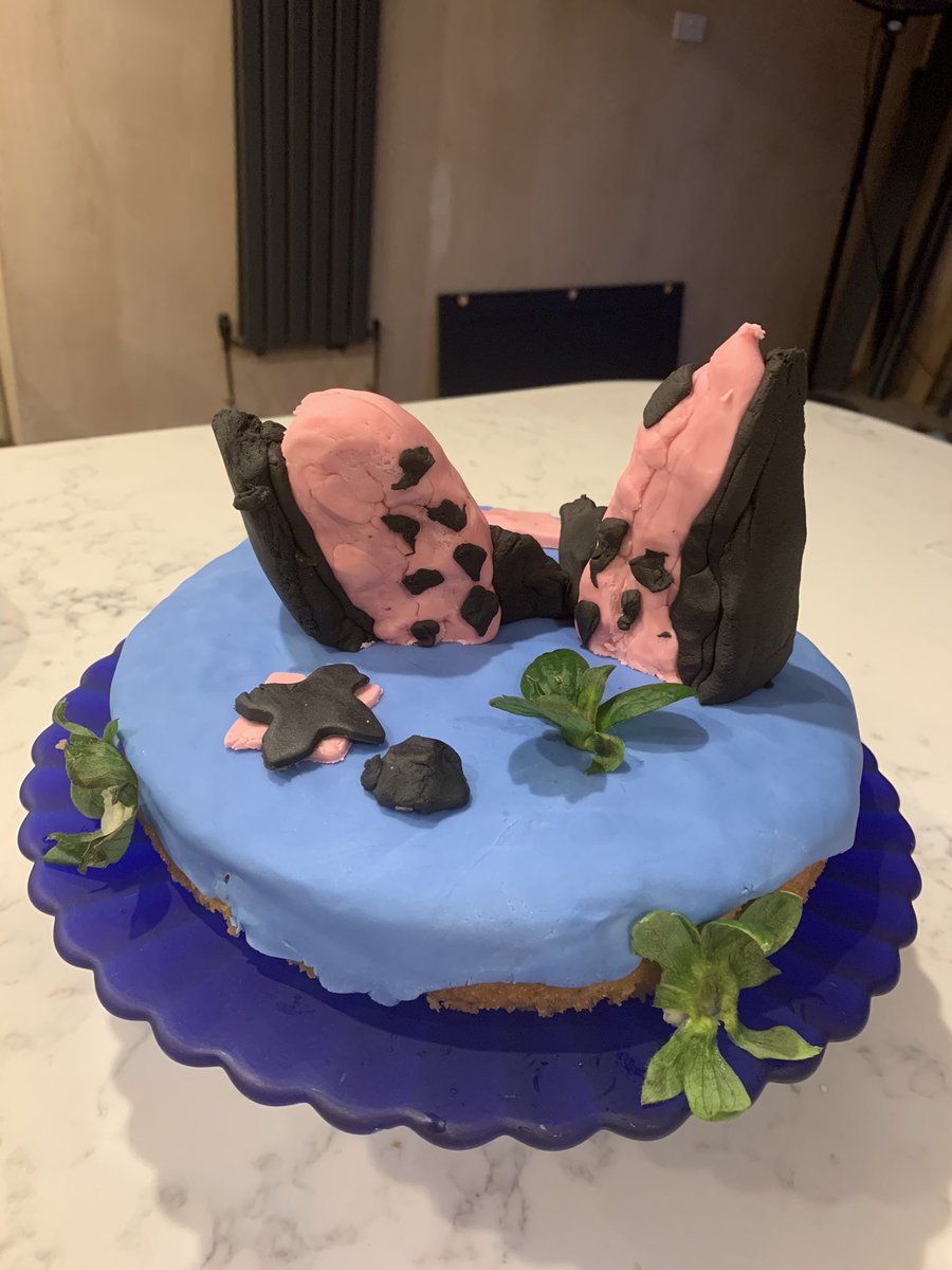 LisaColgan's tweet photo. Inspired by a school project about Titanic, EHo made a Titanic themed cake today (with pink icing because the supermarket had no white). @Class5Highpri https://t.co/nrR3v8wFgV