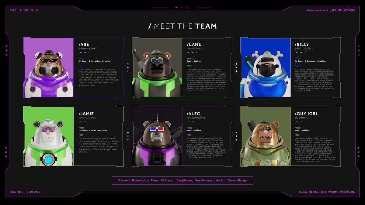 BearzNFT's tweet photo. The Ξngineers have FULLY doxxed themselves during our team AMA over the Weekend!

Be sure to retweet and spread the information of our team!

Some Highlights about our Founders:

🧵A Brief Thread🧵 https://t.co/PcX8lAoKA5