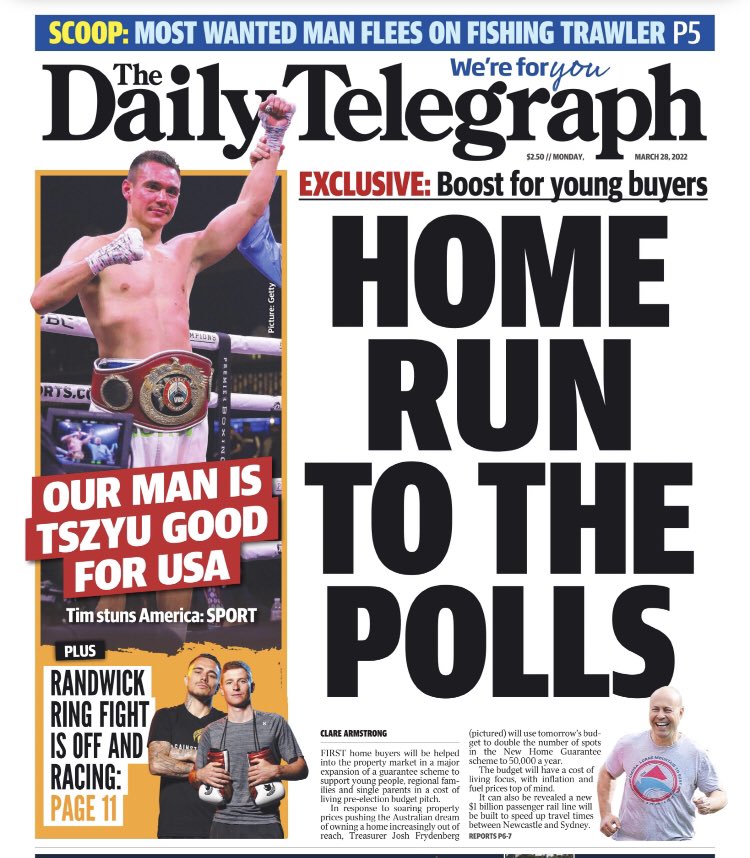 Tim Tszyu is front page news in Australia today. Read about the secret he carried into the fight against Gausha, and his big vow to fight fans ⬇️ <a href="/telegraph_sport/">Telegraph Sport</a> 
dailytelegraph.com.au/sport/boxing-m…