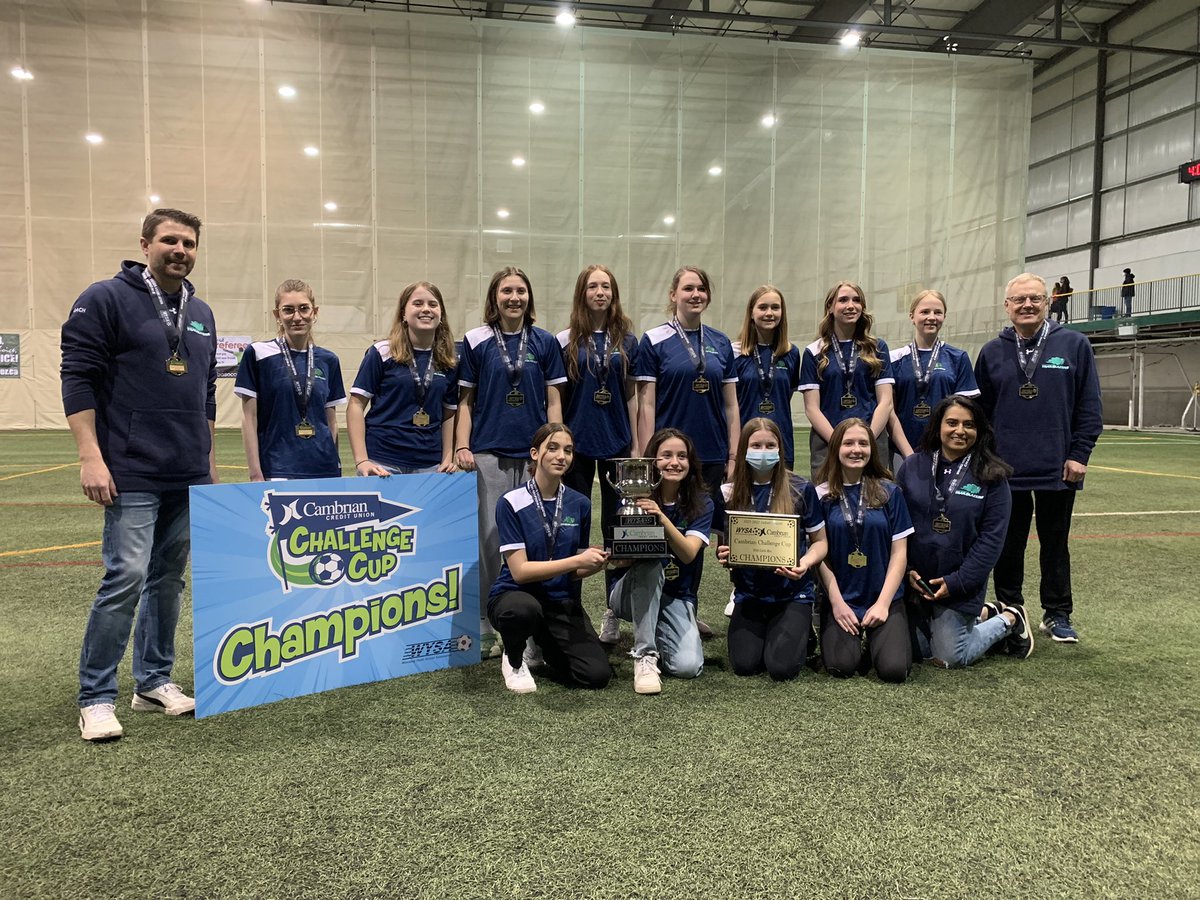 WpgSoccer's tweet photo. ⚽️U14 Girls Recreational⚽️

@cambriancreditunion City Champions:
🏆 South Winnipeg CC U14G!

Golden Boot Winner:
Grace

Golden Gloves Winners:
Lauren &amp; Olivia &amp; Isabella

Thank you to everyone for an amazing season!! 

Congratulations to everyone!! https://t.co/qfKUTcIiju