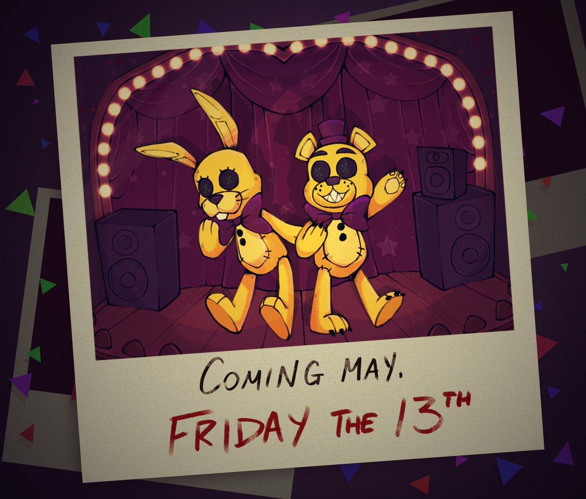 hexbrand's tweet photo. Coming soon. Friday the 13th of May… #FNAF @StupidButterfIy https://t.co/e6fqnnTdPr