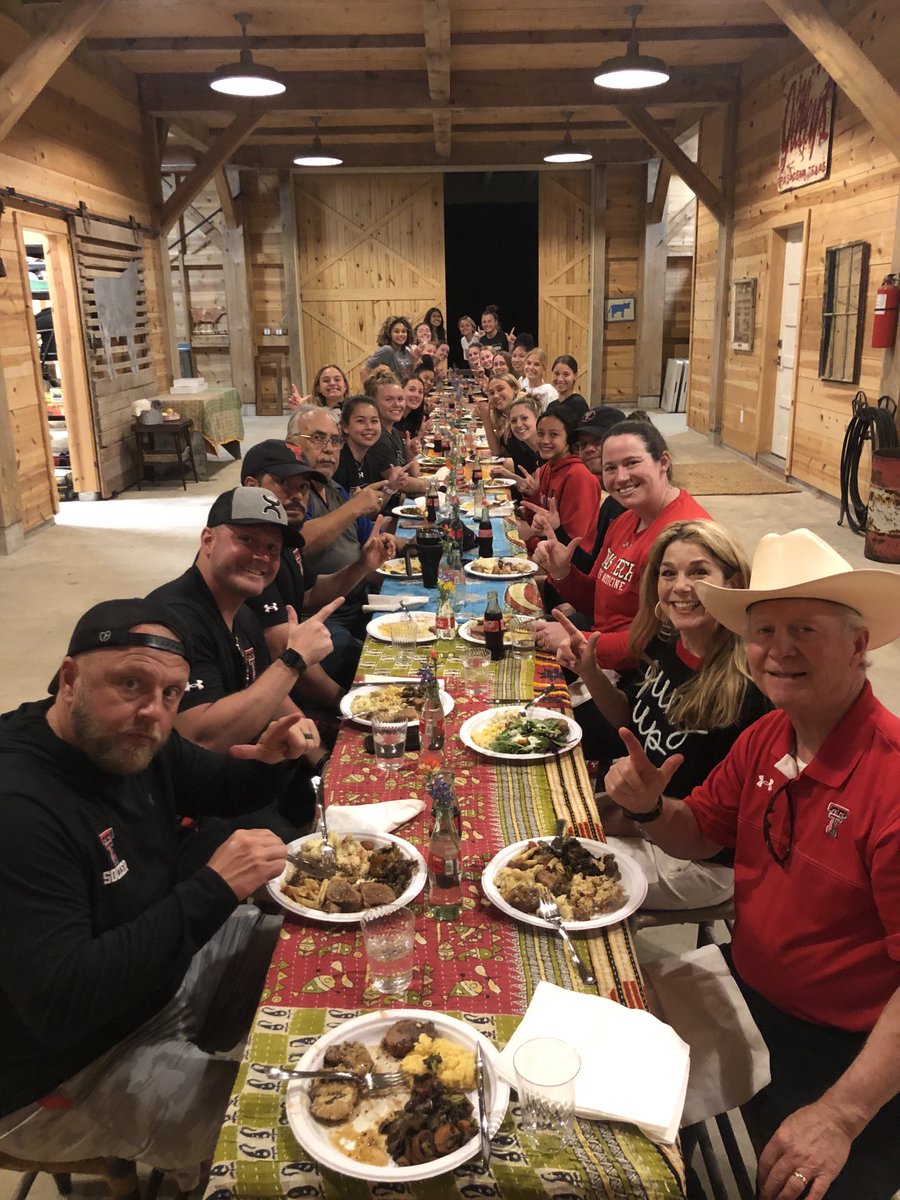 TomStone9's tweet photo. Red Raider Soccer, party of 30, your table is ready. #WalkerRanch #barnlife https://t.co/gjw6VyvKPd