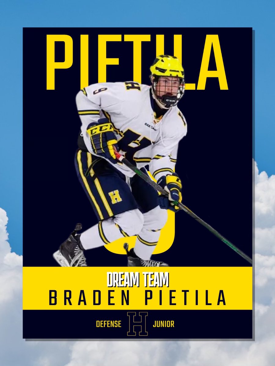 MHSHCA's tweet photo. @MHSHCA 
"Dream Team"
Defenseman 
@HartlandHockey 
Braden Pietila https://t.co/CICpHPx9Rv
