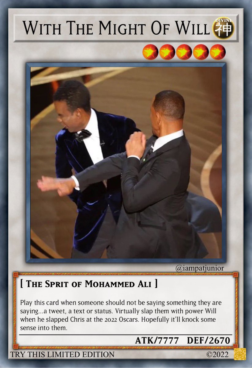iampatjunior's tweet photo. ** NEW MEME CARD **

Thank you, Will Smith https://t.co/xuHFVDhAsc