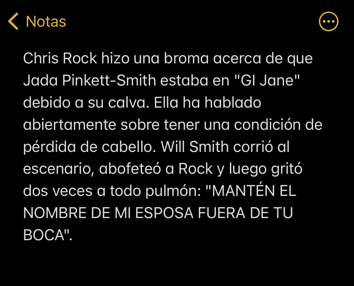 Contexto de por qué will smith le pegó a chris rock:

#oscar #oscars