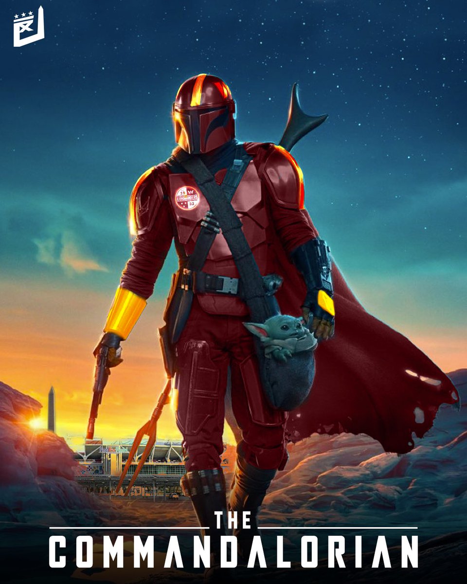 DCsportsXP's tweet photo. Officially asking to make Mando the mascot #TakeCommand @Commanders https://t.co/is10ww4x69