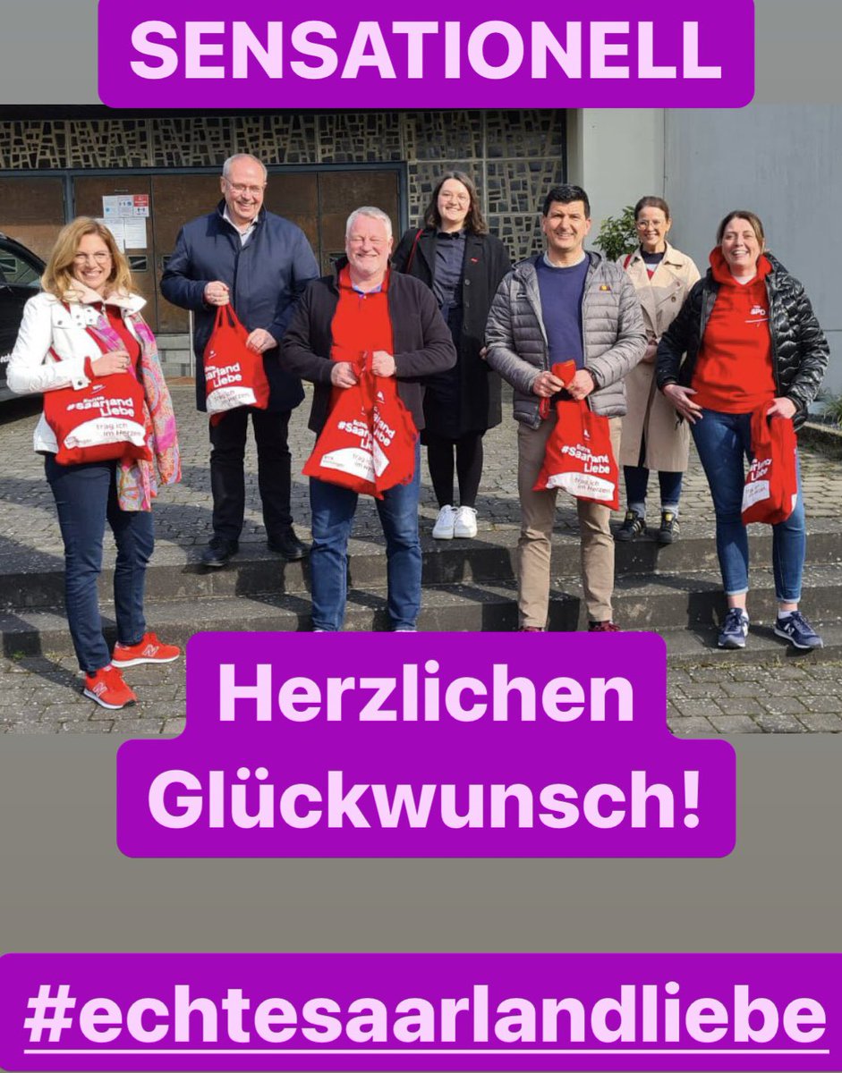 Sensationell! #EchteSaarlandliebe Herzlichen Glückwunsch, liebe @AnkeRehlinger, lieber @UlrichCommercon und liebe @SPD_Saar !