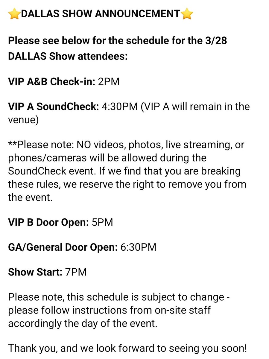 VannerDallasVVS's tweet photo. ๐ข Dallas VVS
The show day schedule for Vanner 2022 U.S Tour: Boost โฌ๏ธ in Dallas (March 28th) is now available.
Please check the information below๐๐ป
#Vanner #kpop #VVS #VannerinDallas #kpop
#KpopinDallas https://t.co/1vjyyuJUNS