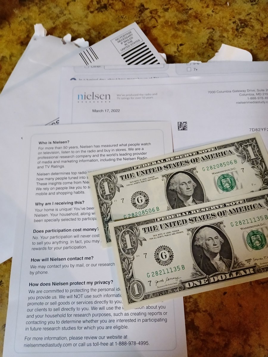lynner55's tweet photo. @JohnnyWoodard ok, this is just flipping creepy! You guys were just talking about this &amp; how you used to get 2 actual dollars in the mail! I just got this! #TinFoilHat https://t.co/nskiB54rsW