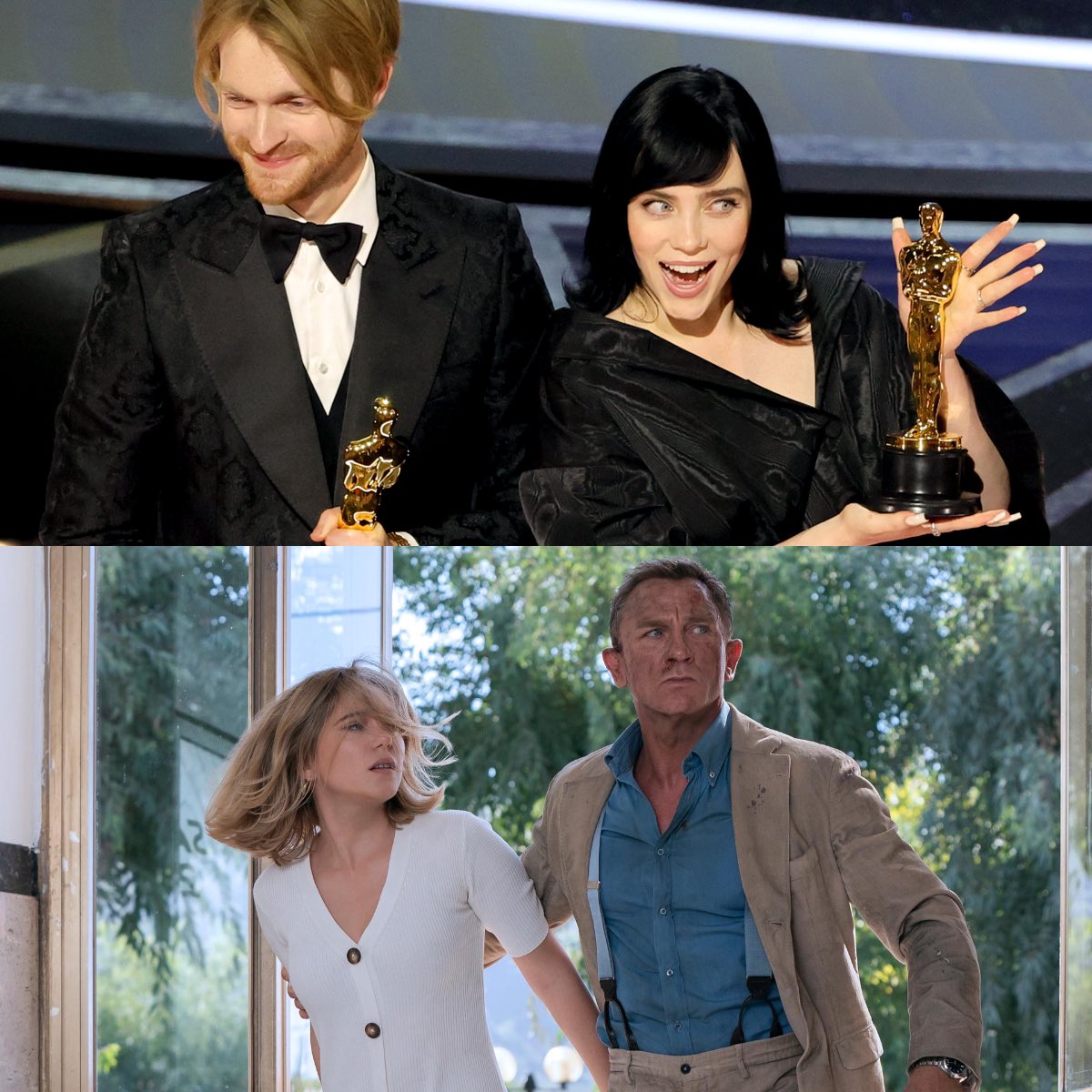 HugoGloss's tweet image. Com vocês, a nova vencedora do Oscar: Billie Eilish! Nossa rainha do ASMR ganhou a estatueta de “Melhor Canção Original” com “No Time to Die”, música-tema de “007 - Sem Tempo para Morrer”. A vitória vem dois anos após o lan… instagram.com/p/CbocGBMLrov/… (📸: Getty; Divulgação)