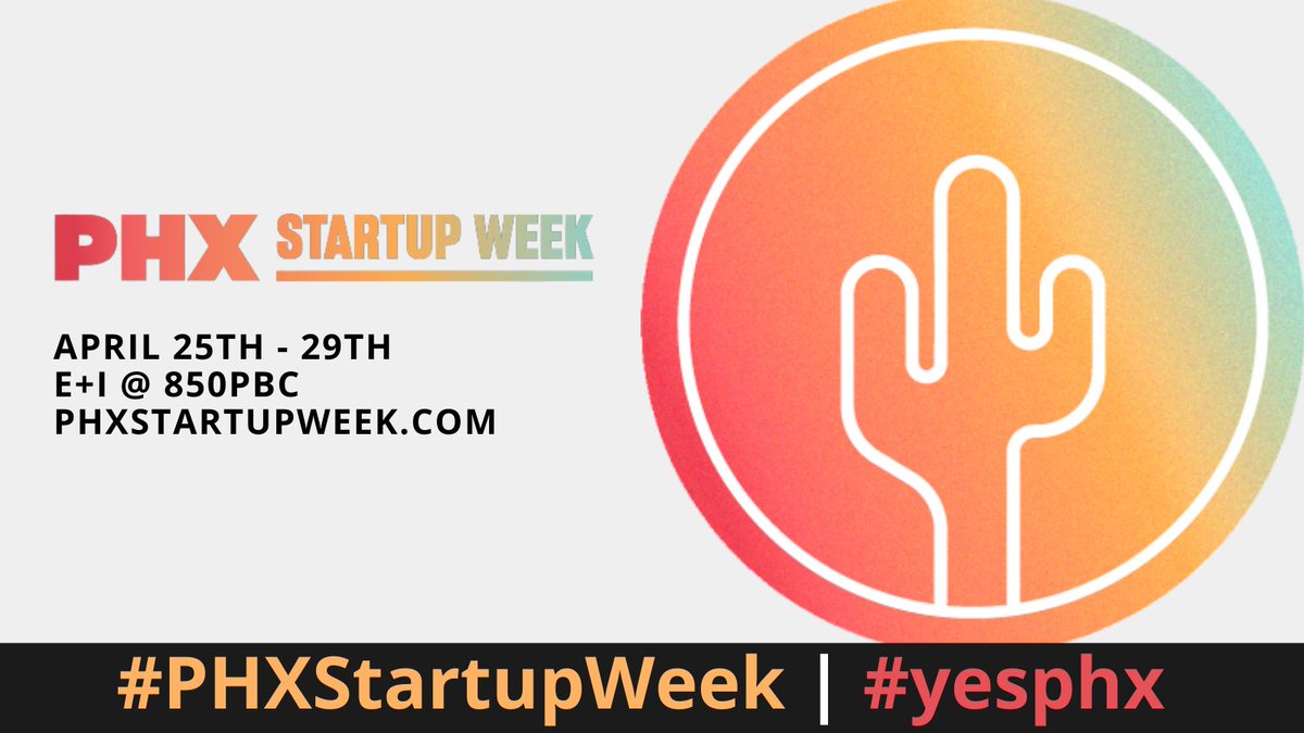 *NEW*
More details on speakers and agenda just added for #PHXStartupWeek 2022! Visit phxstartupweek.com for info.

#yesphx #startups #StartupTogetherAZ