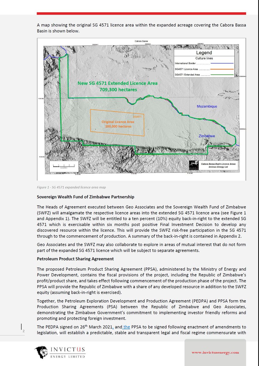 energy_invictus's tweet photo. Invictus Energy $IVZ $IVCTF is pleased to announce that our SG 4571 licence area has been increased 7 fold to 709,300 hectares &amp; entered into a HOA with the Sovereign Wealth Fund of Zimbabwe. We will commit to drilling a 2nd well in June campaign. Details: https://t.co/iJba0DJded https://t.co/Lw9jULOf8w