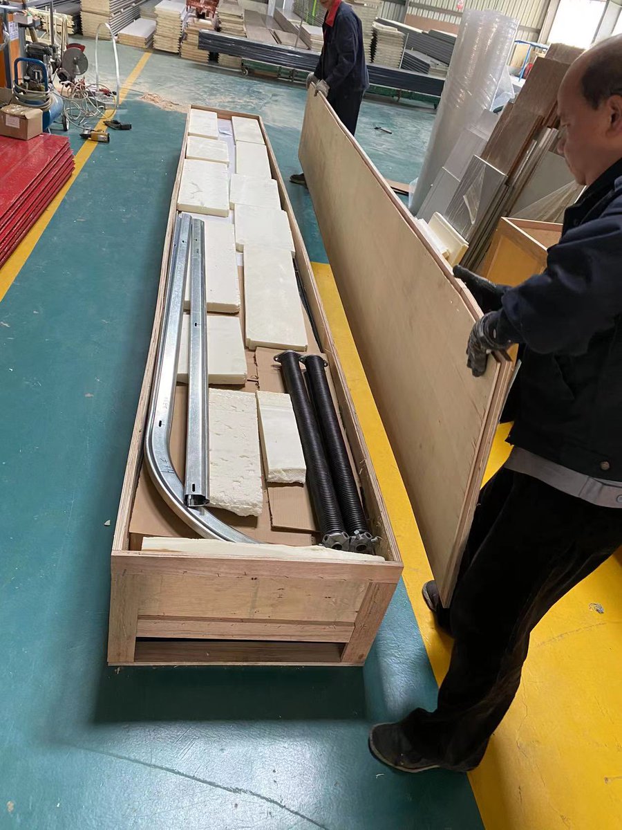 flying this 16ft long garage door from #guangzhou to #texas ✈️