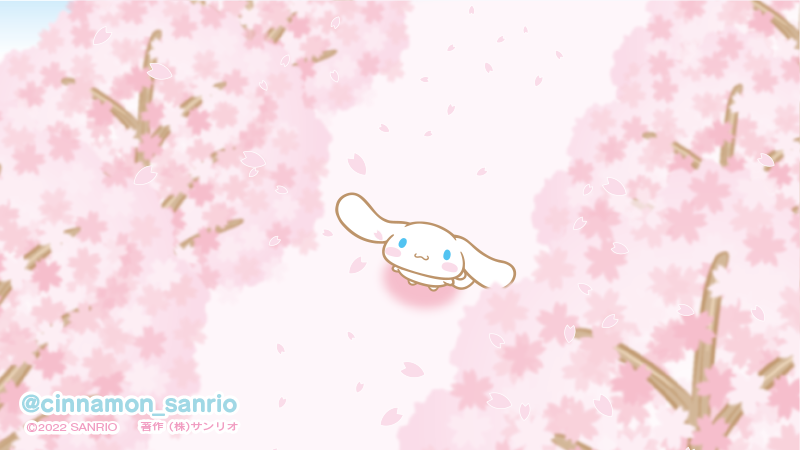 cherry blossoms no humans blue eyes rabbit :3 petals tree  illustration images