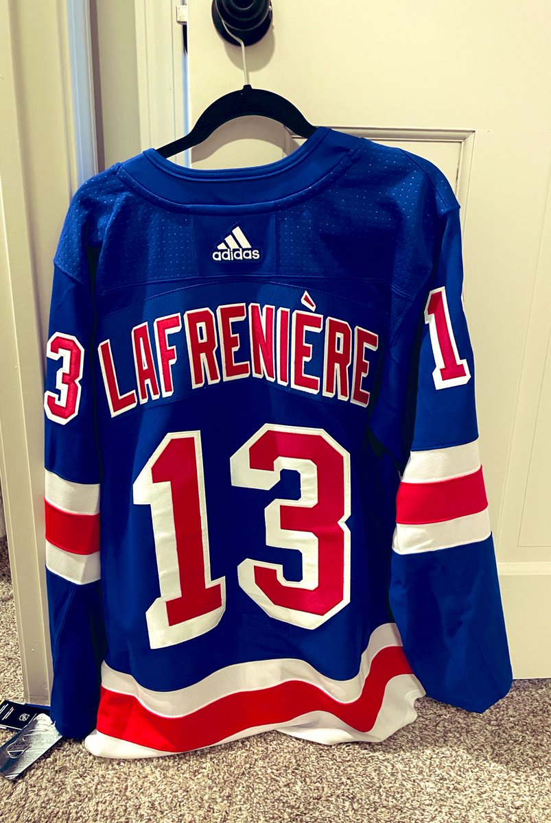 And I feel like doing another giveaway. Authentic Alexis Lafrenière Jersey Giveaway! Follow &amp; Retweet this tweet &amp; My Pinned Tweet to be considered. Winner announced Tuesday. #NYR #NHL #MLB #Yankees #Mets #MarchMadness #HockeyTwitter