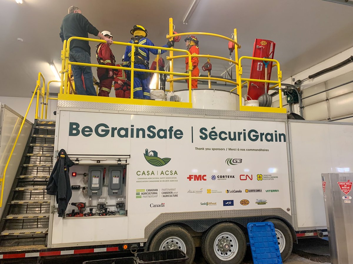 A big thank you to @pfddonna, our stellar fire instructor at yesterday's Grain Bin Rescue Demo in Killam!

Find out more about staying safe around grain at: casa-acsa.ca/en/begrainsafe.

#BeGrainSafe
@planfarmsafety
#AgSafeCanada
#agsafeleader